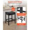 Bar Stool Set of 2 PU Leather Counter Height Saddle Seat Stools Black